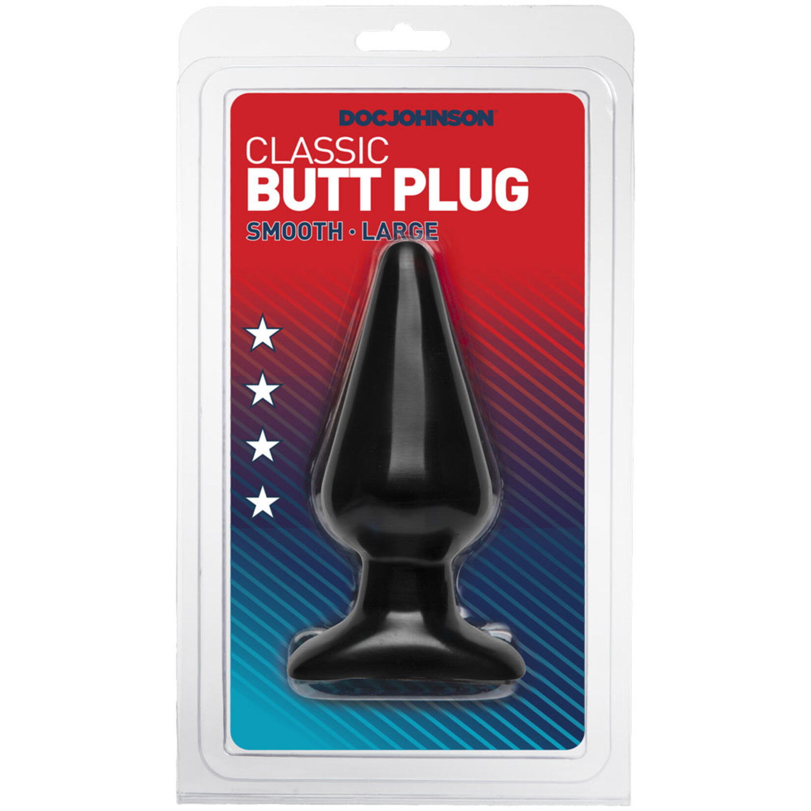Doc Johnson Classic Butt Plug Smooth - Large - Black
