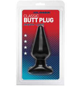 Doc Johnson Classic Butt Plug Smooth - Large - Black