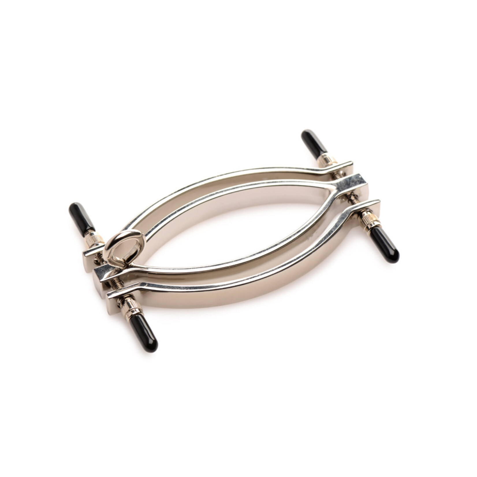 XR Brands Master Series Master Series Pussy Tugger Adjustable Pussy Clamp With Leash