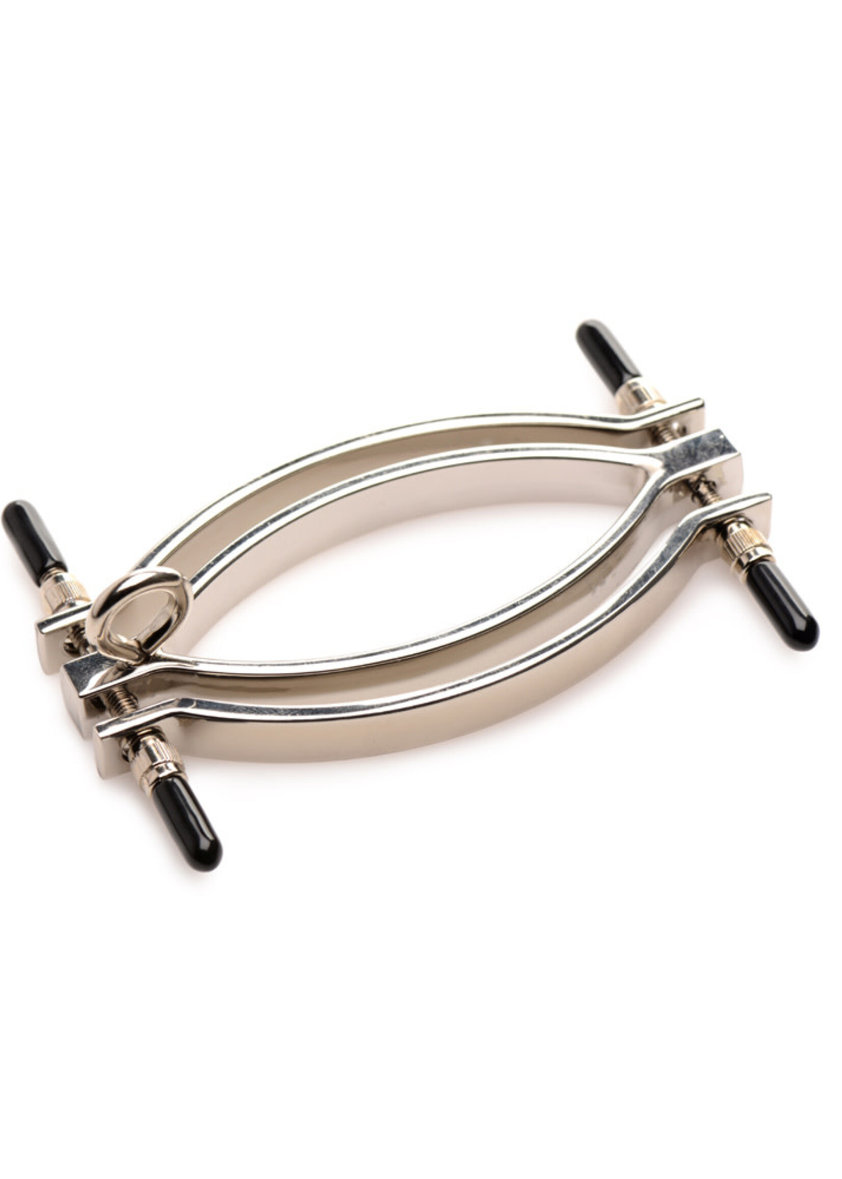 XR Brands Master Series Master Series Pussy Tugger Adjustable Pussy Clamp With Leash