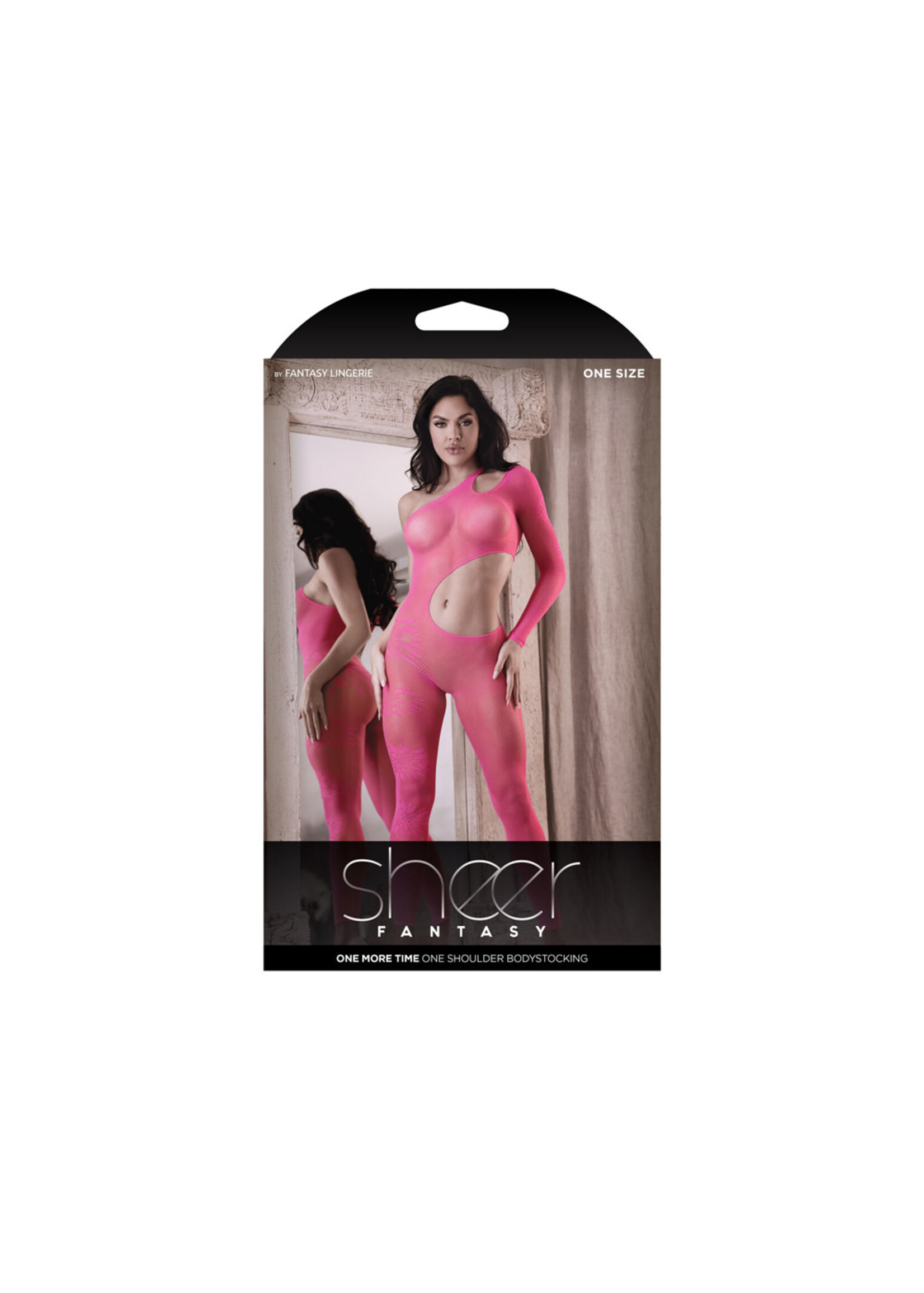 Fantasy Lingerie One More Time One Shoulder Bodystocking - O/S