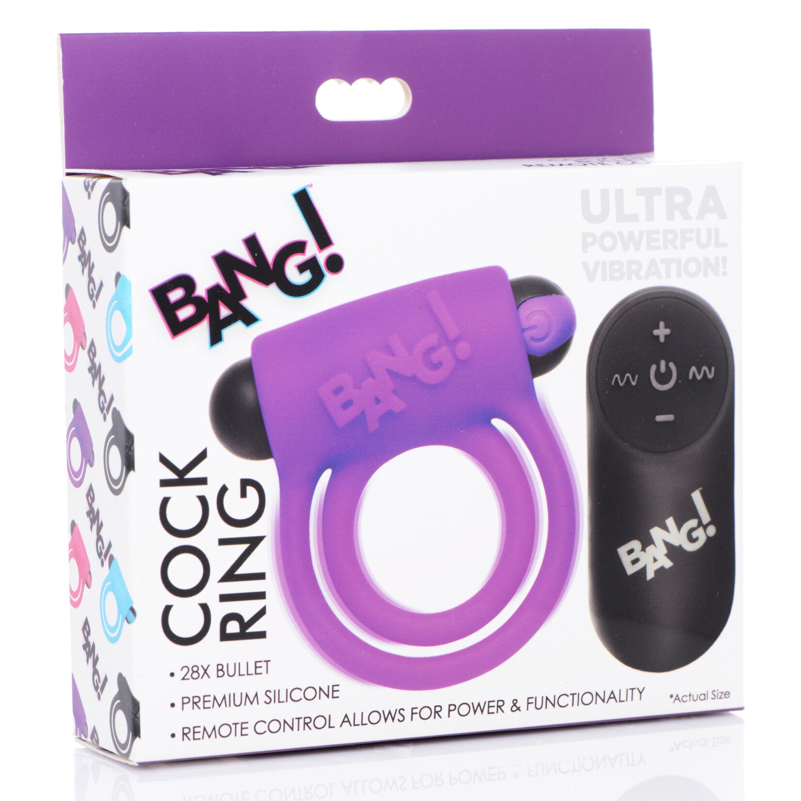 XR Brands Bang Bang - Silicone Cockring and Bullet With Remote Control