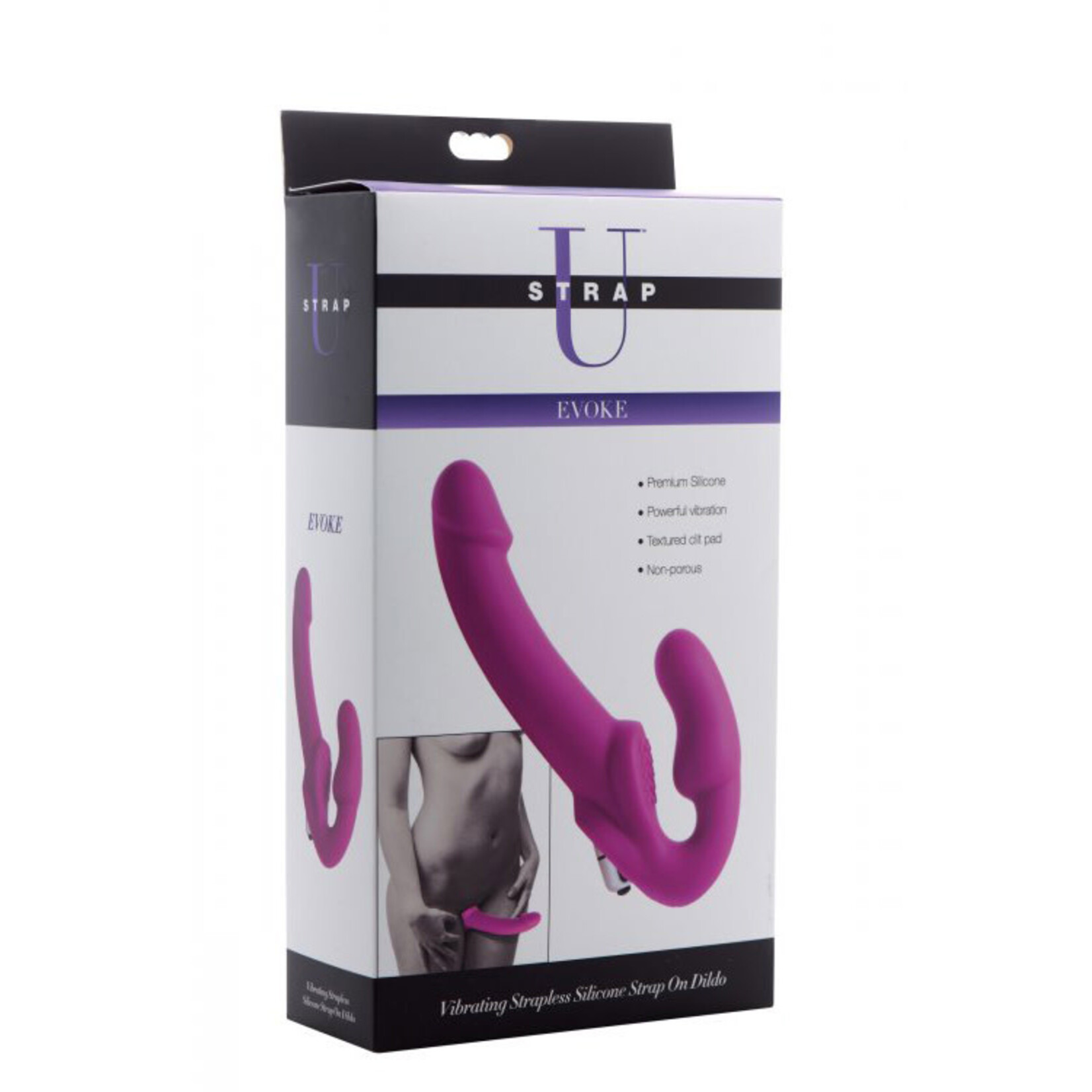 XR Brands Strap U Evoke Vibrating Strapless Silicone Strap-on Dildo