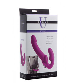 XR Brands Strap U Evoke Vibrating Strapless Silicone Strap-on Dildo