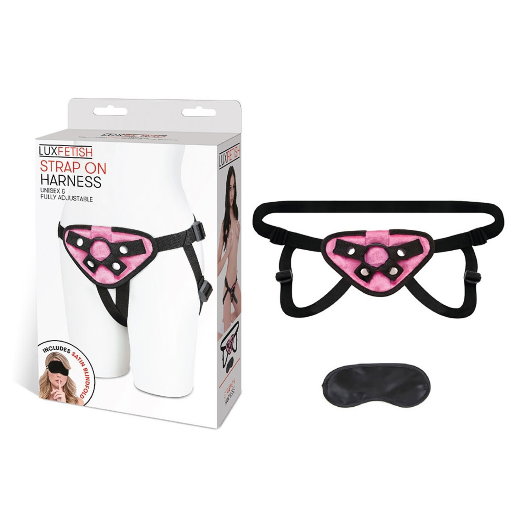 Lux Fetish Pink Velvet Strap-on Harness