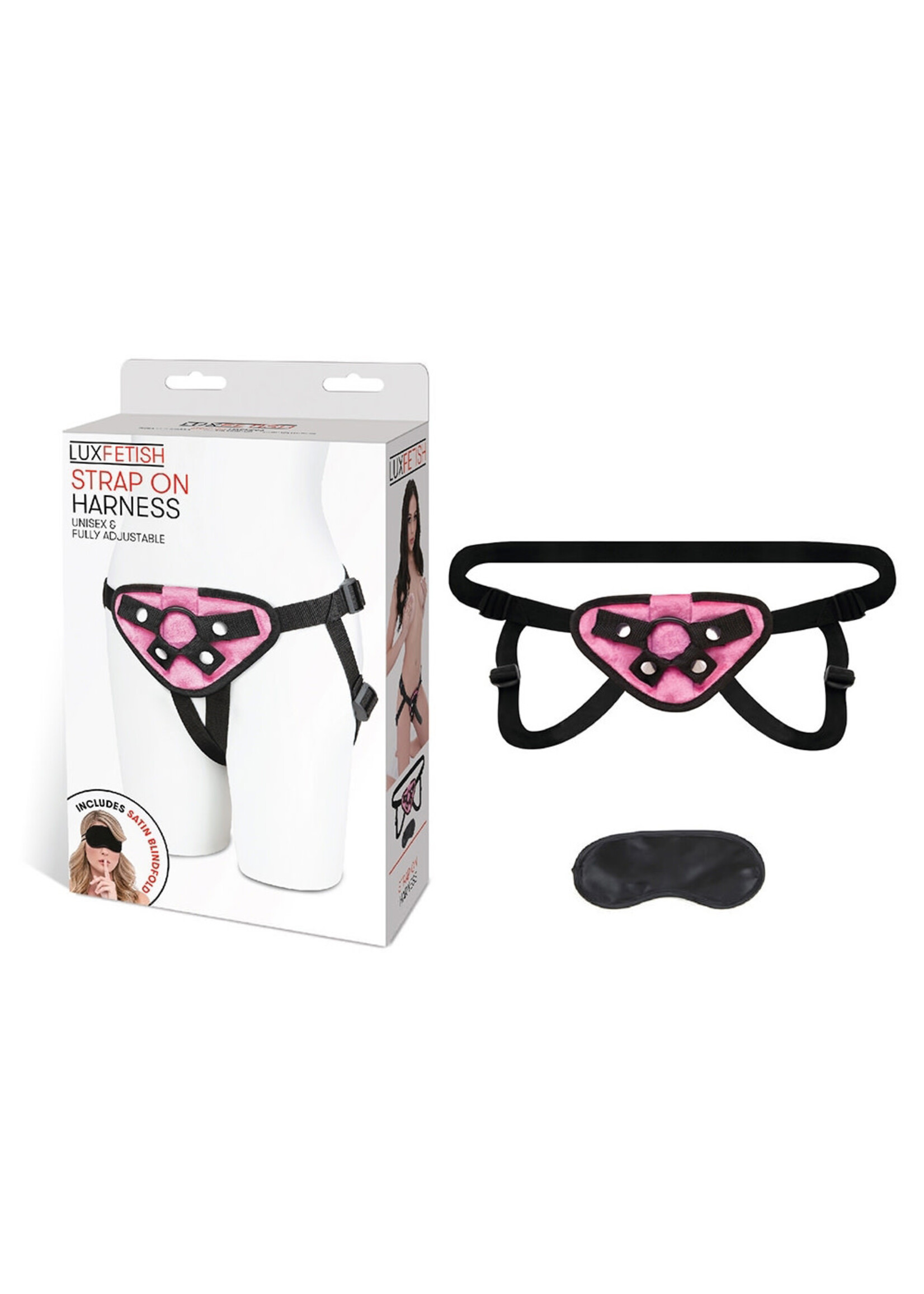 Lux Fetish Pink Velvet Strap-on Harness