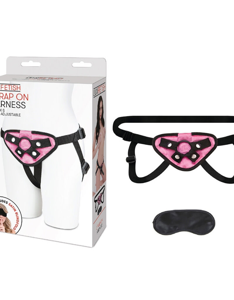 Lux Fetish Pink Velvet Strap-on Harness