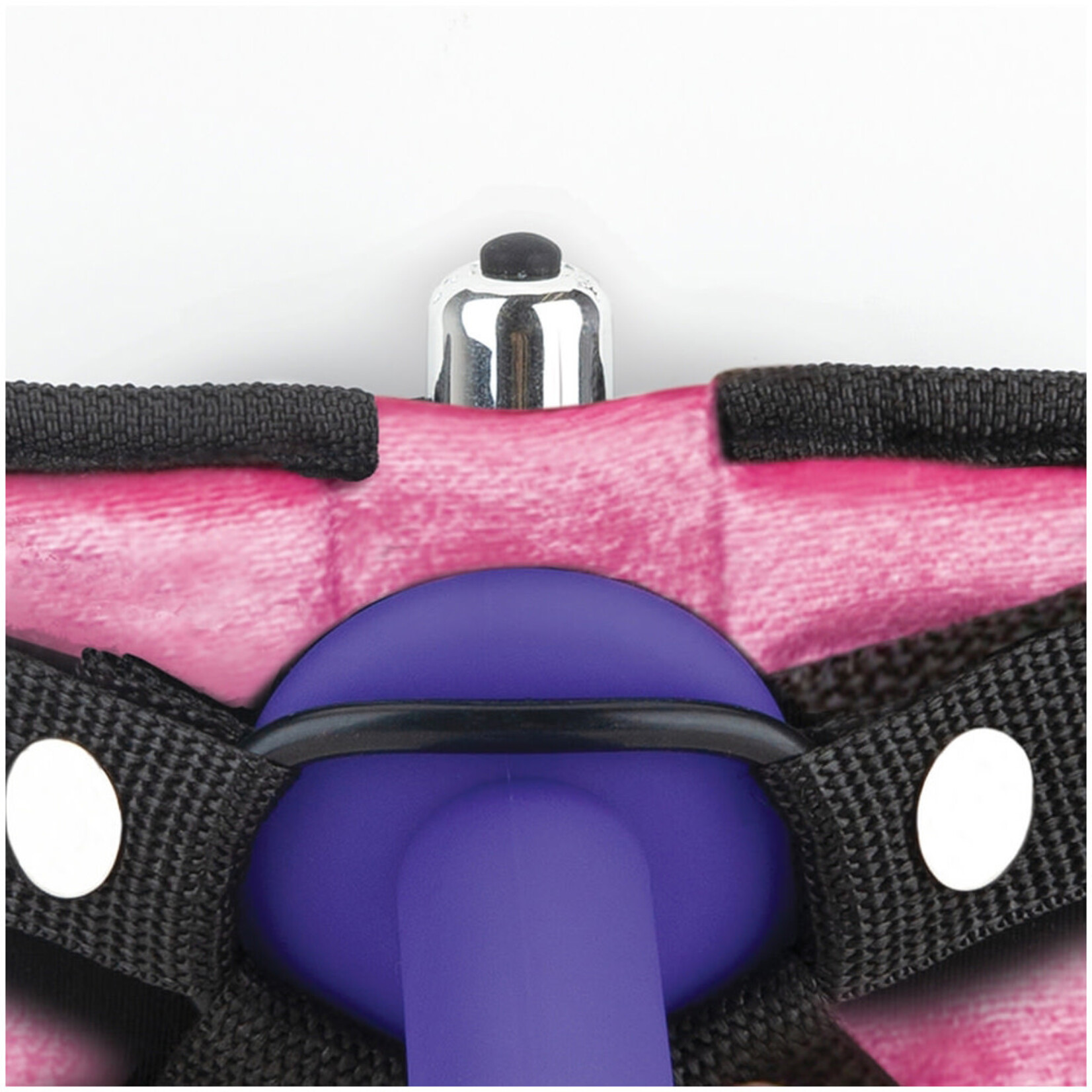 Lux Fetish Pink Velvet Strap-on Harness