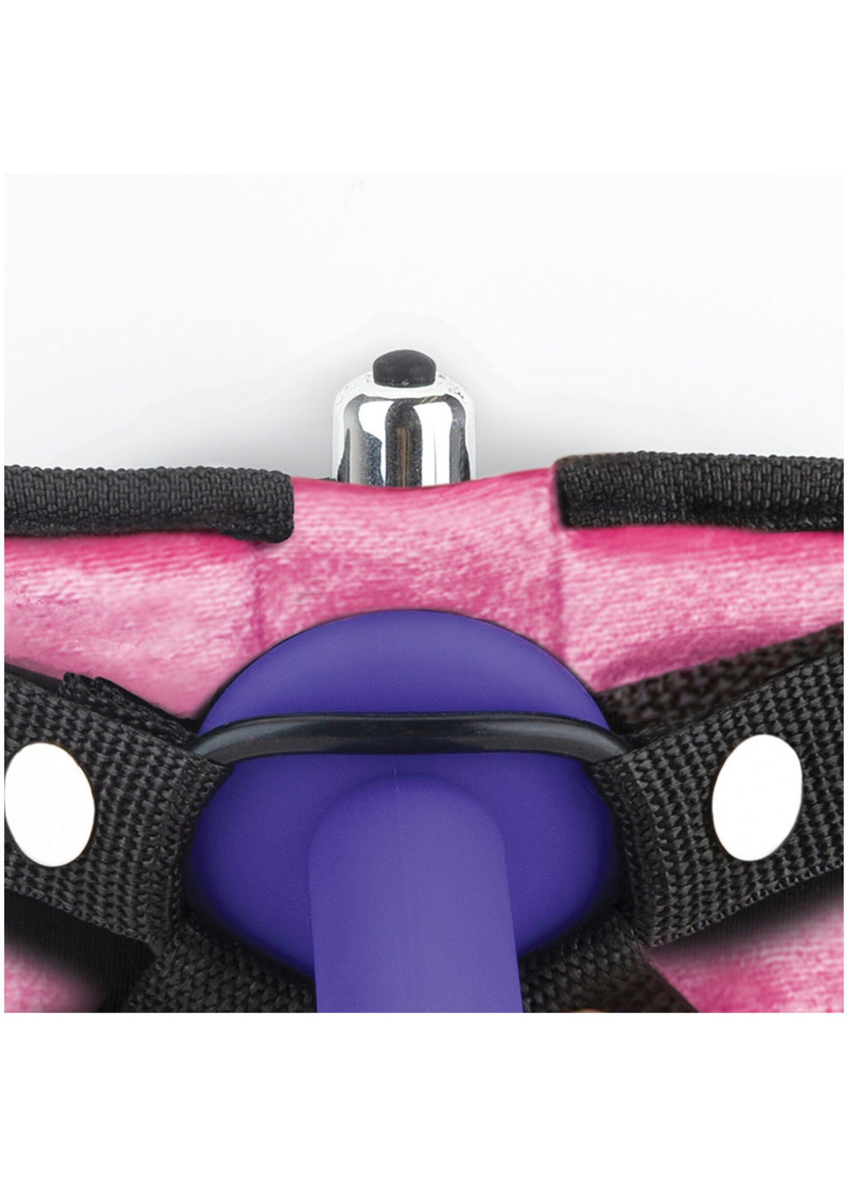 Lux Fetish Pink Velvet Strap-on Harness