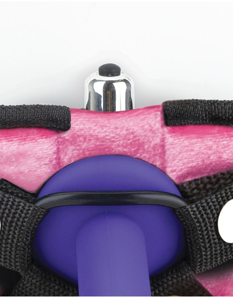 Lux Fetish Pink Velvet Strap-on Harness