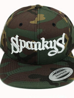 Spanky's Spankys Camouflage Old School White Logo Snapback Hat