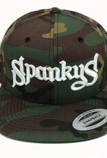 Spanky's Spankys Camouflage Old School White Logo Snapback Hat
