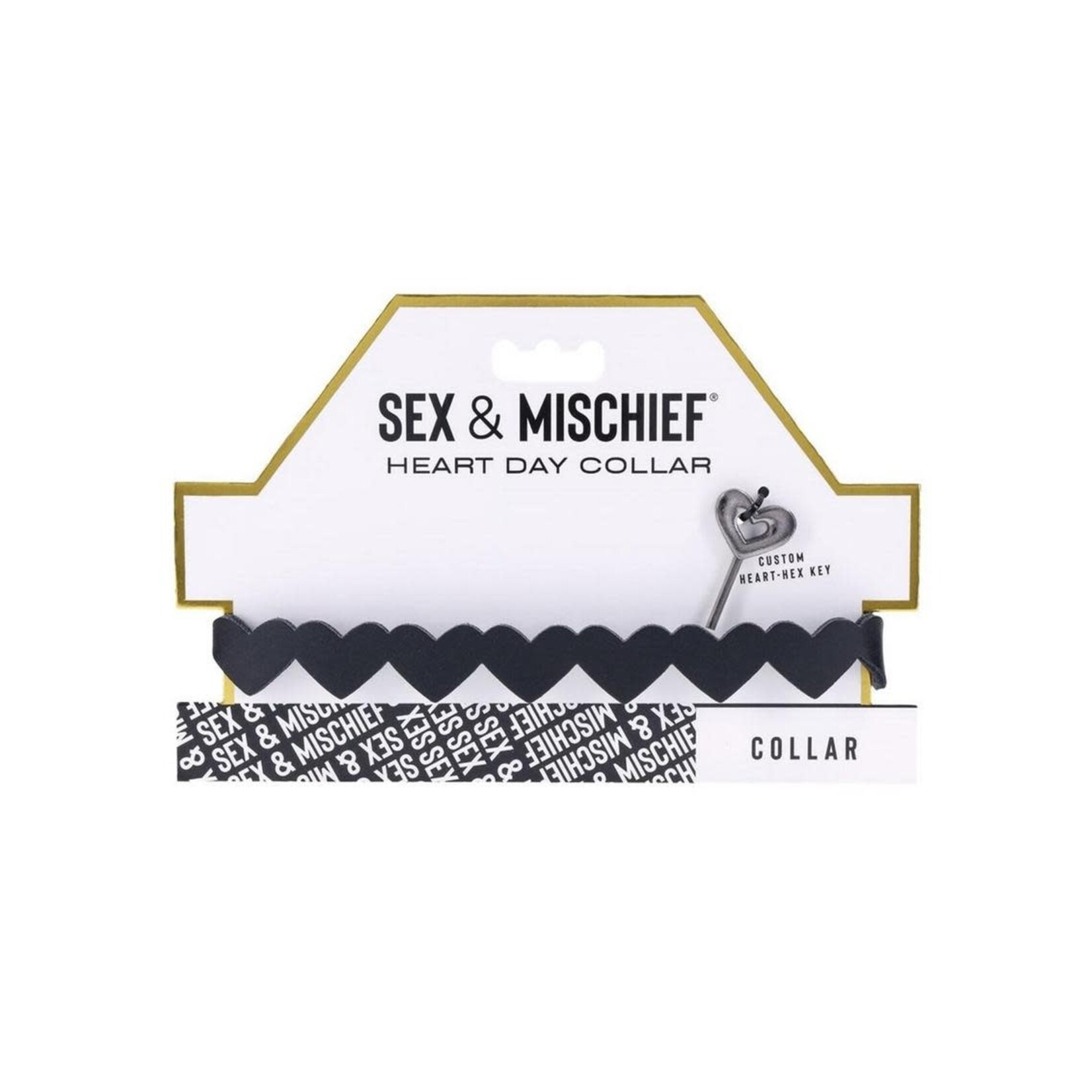 Sportsheets Sex & Mischief Heart Day Collar - Black