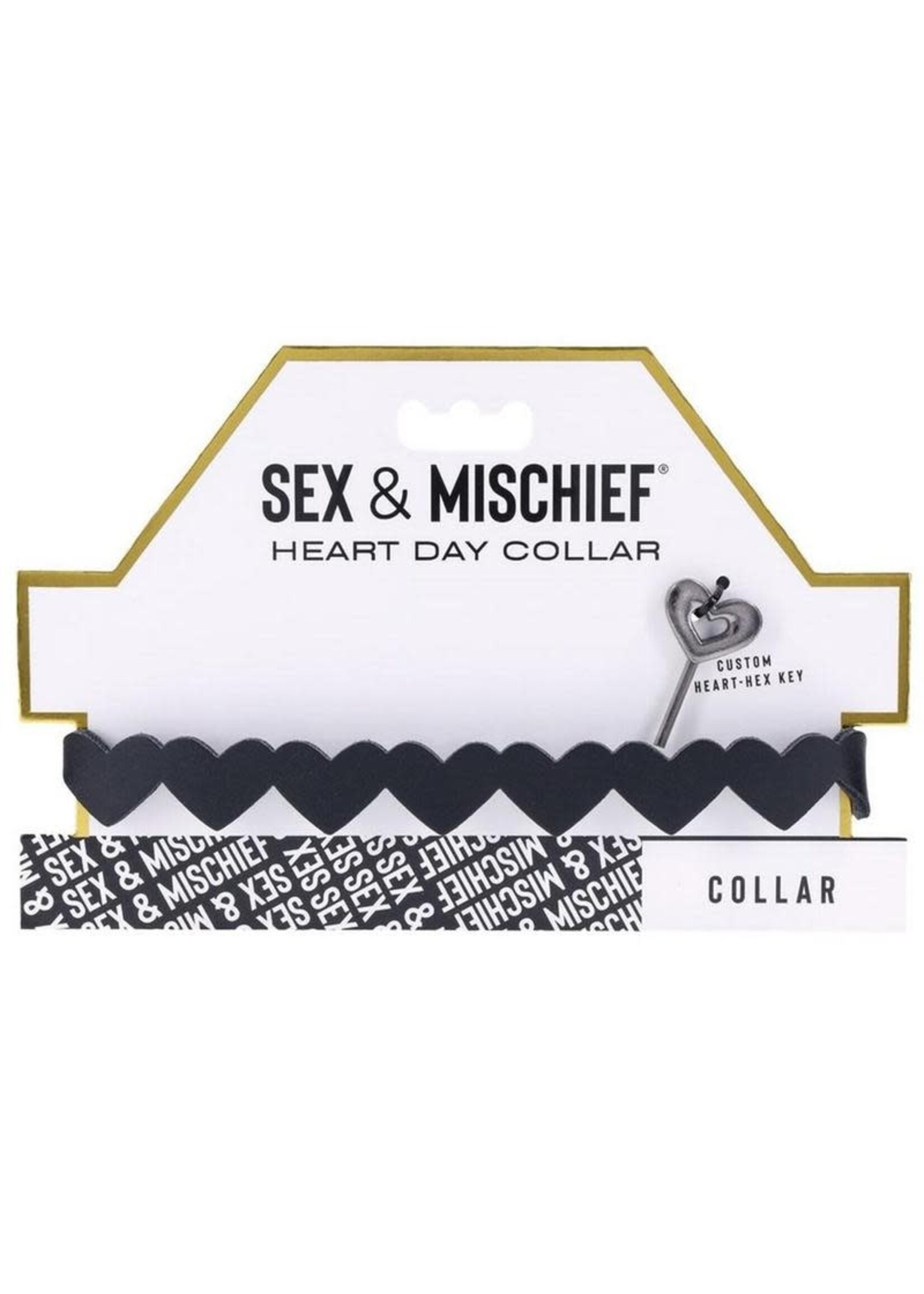 Sportsheets Sex & Mischief Heart Day Collar - Black