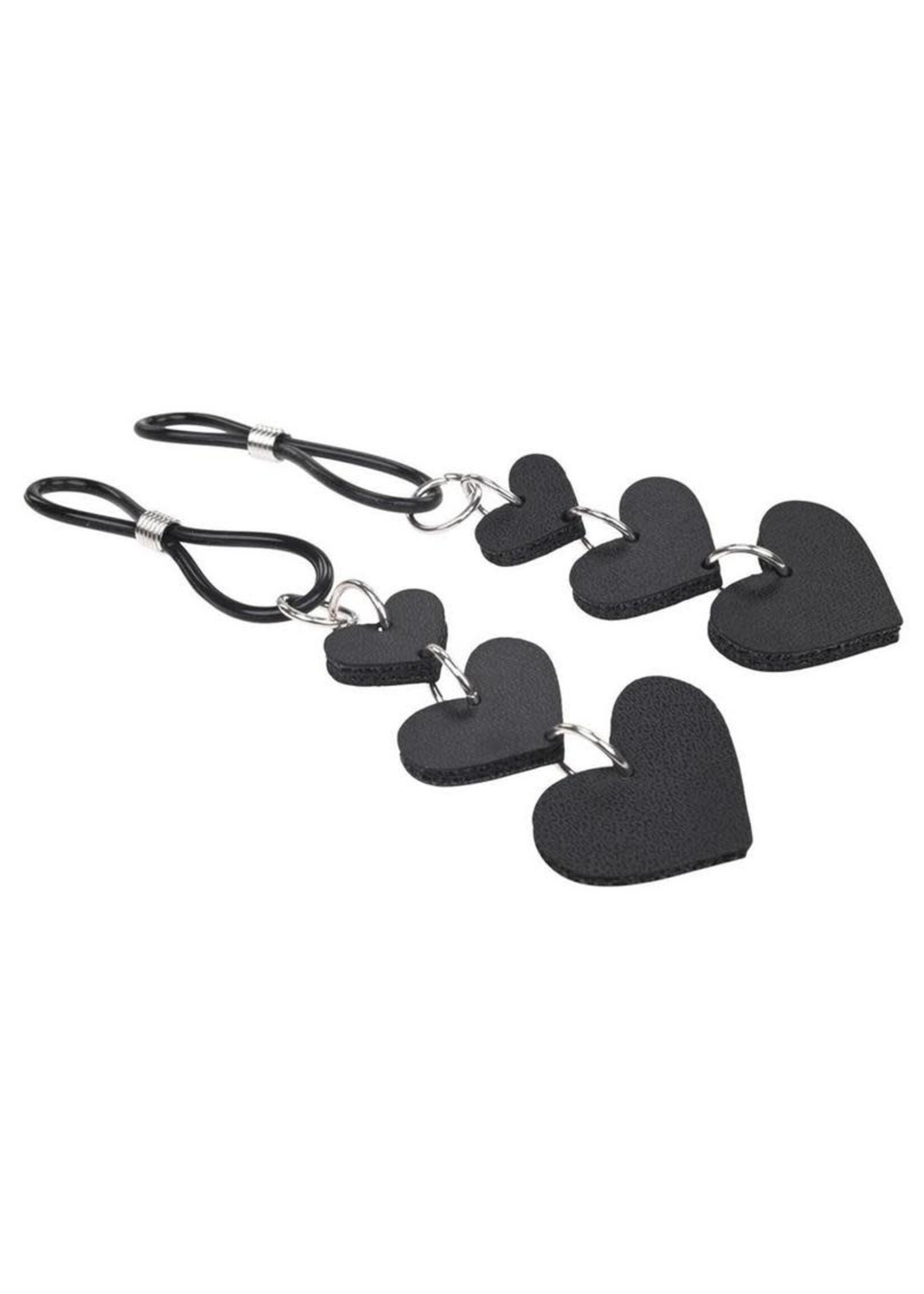 Sportsheets Sex & Mischief Nipple Ties - Black/Silver