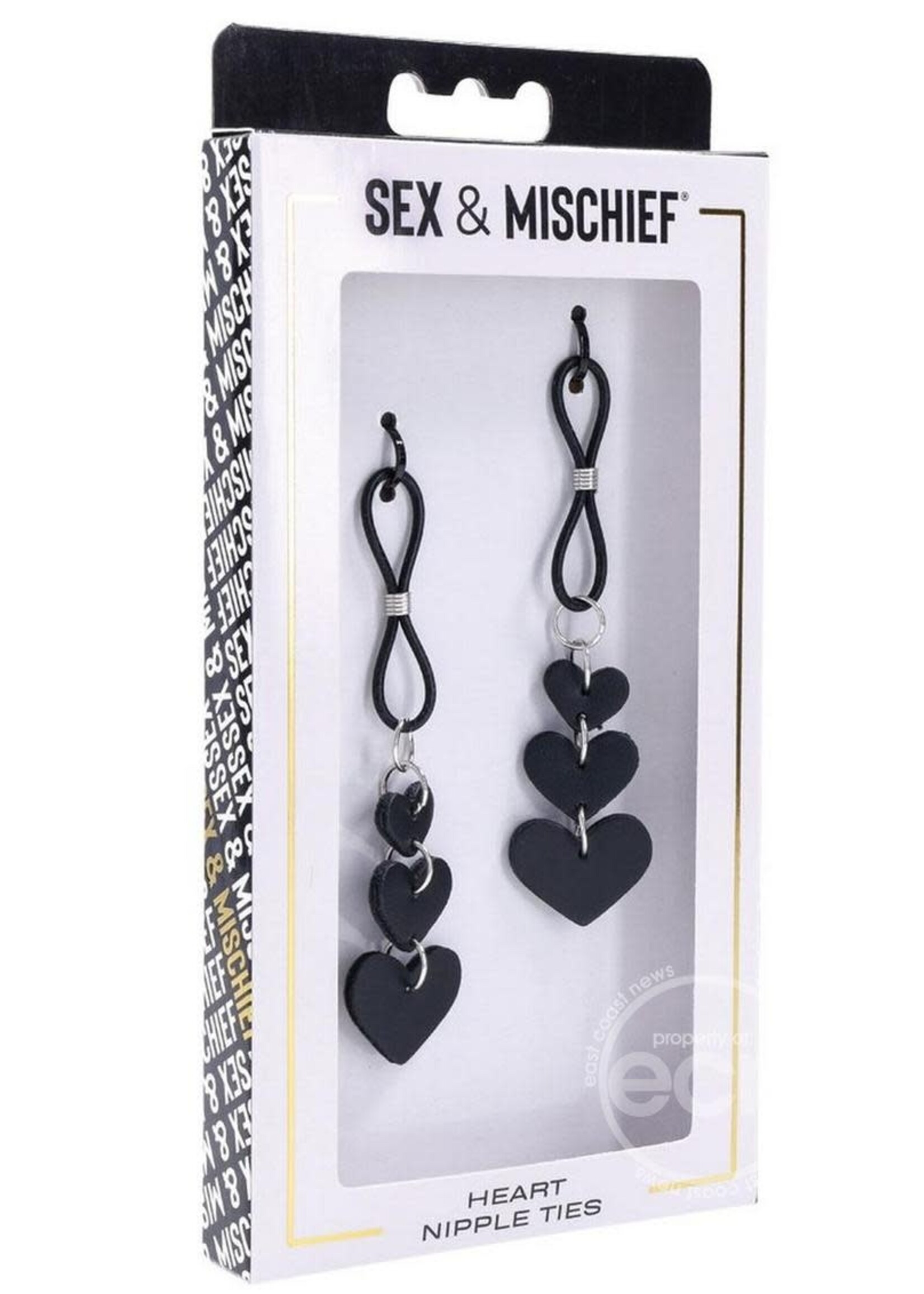 Sportsheets Sex & Mischief Nipple Ties - Black/Silver