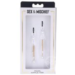 Sportsheets Sex & Mischief Pearl Nipple Ties - White/Gold