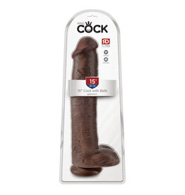 Pipedream King Cock 15" Cock Wtih Balls - Brown