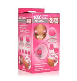 XR Brands Size Matters Size Matters 10X Rotating Silicone Nipple Suckers W/ 2 Attachments