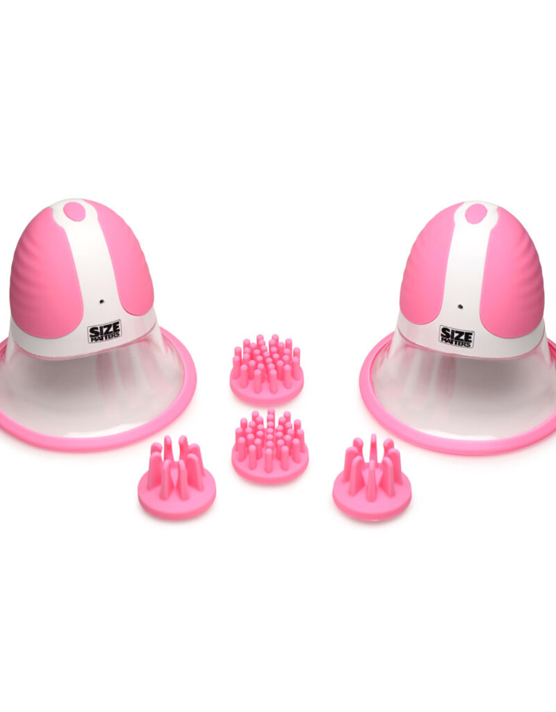 XR Brands Size Matters Size Matters 10X Rotating Silicone Nipple Suckers W/ 2 Attachments