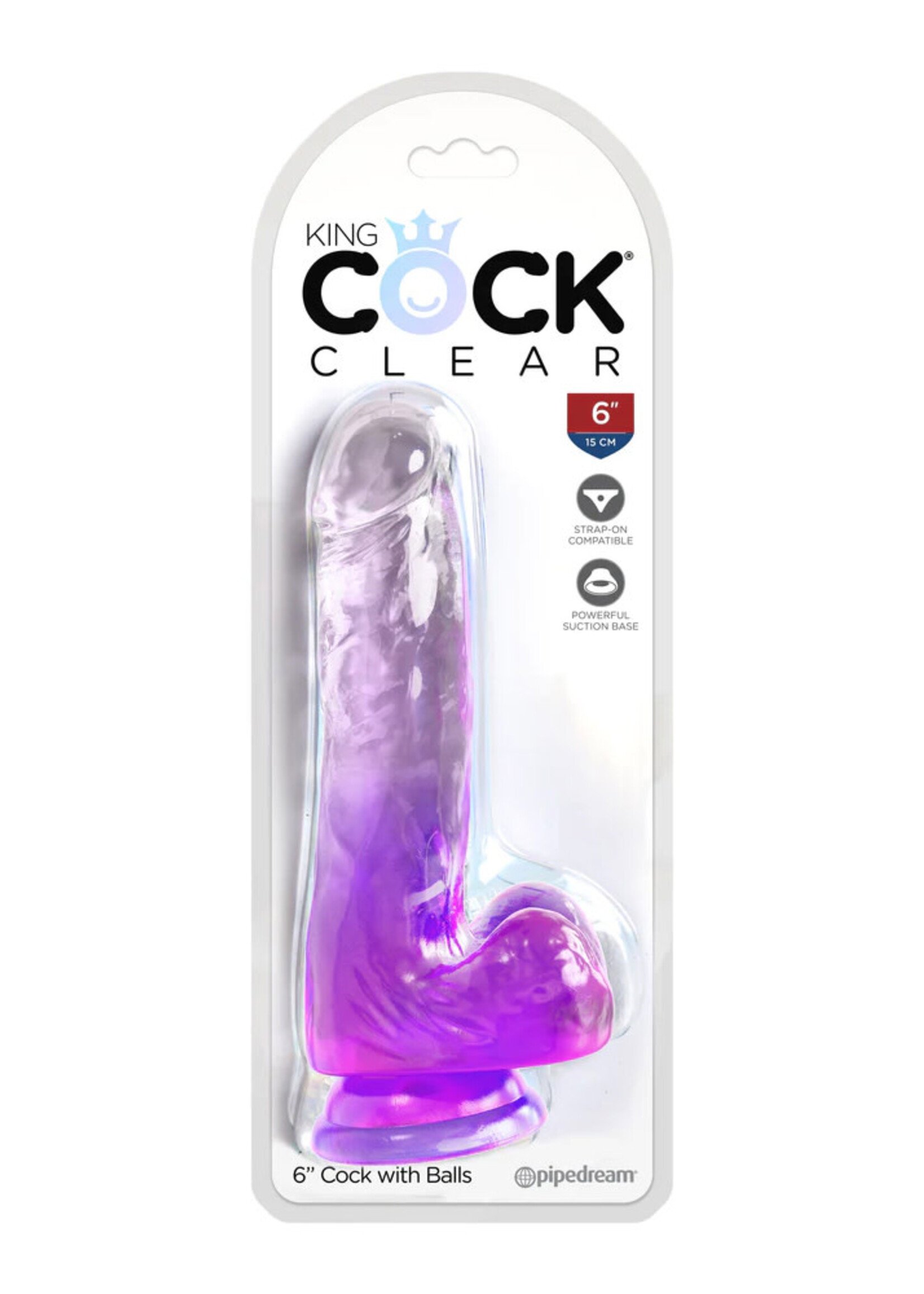 Pipedream King Cock Clear 6" With Balls