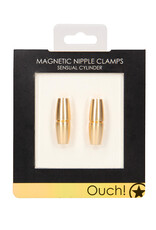 Shots Ouch! Ouch! Magnetic Nipple Clamps Sensual Cylinder Gold