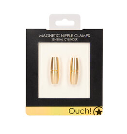 Shots Ouch! Ouch! Magnetic Nipple Clamps Sensual Cylinder Gold