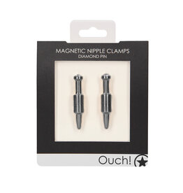 Shots Ouch! Ouch! Magnetic Nipple Clamps Diamond Pin Grey