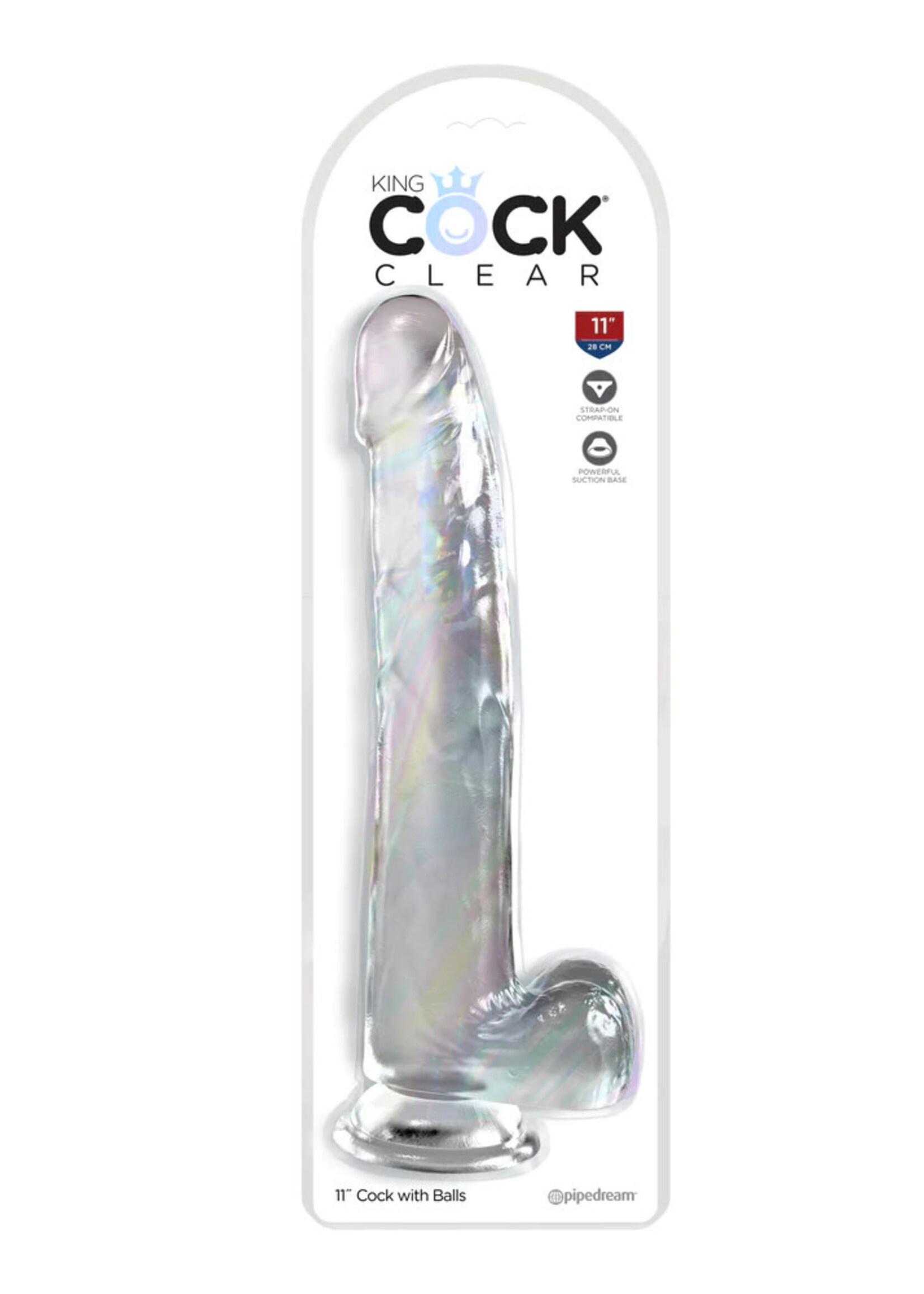 Pipedream King Cock Clear 11" With Balls Clear