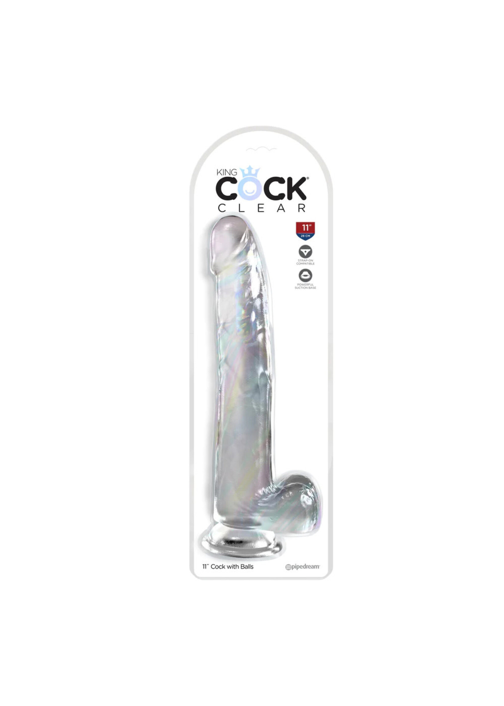 Pipedream King Cock Clear 11" With Balls Clear