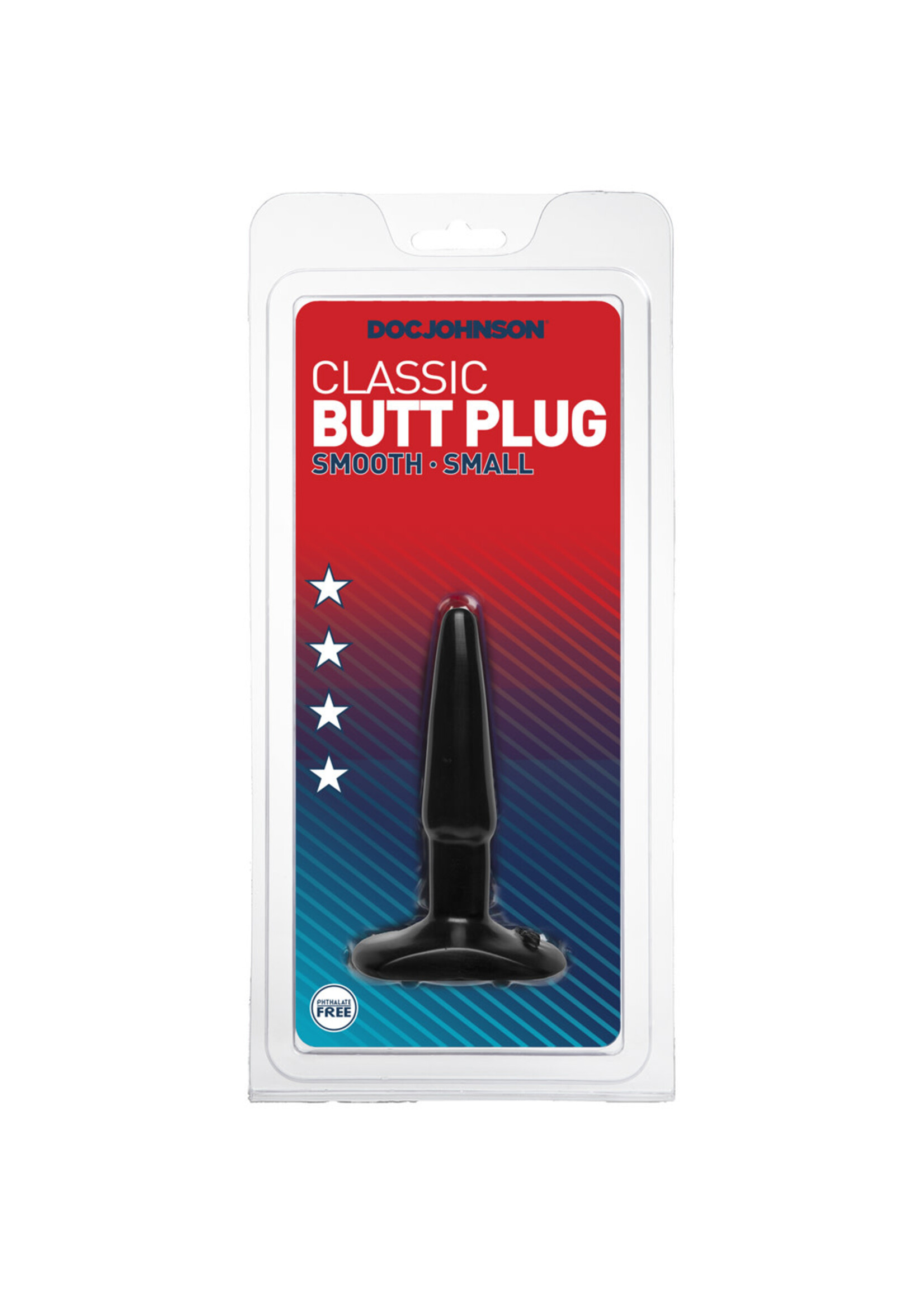 Doc Johnson Classic Butt Plug Smooth - Small - Black