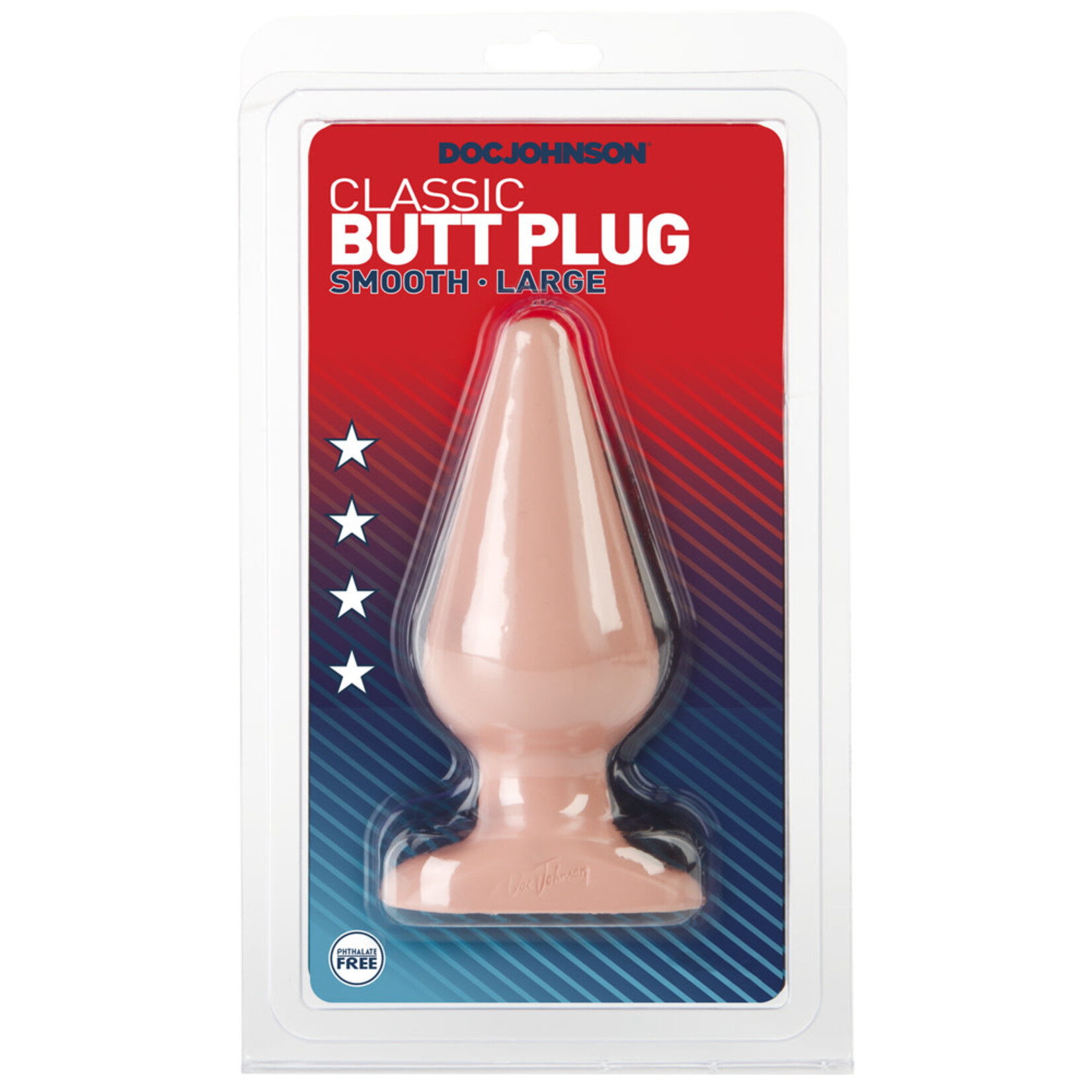 Doc Johnson Classic Butt Plug Smooth - Large - White
