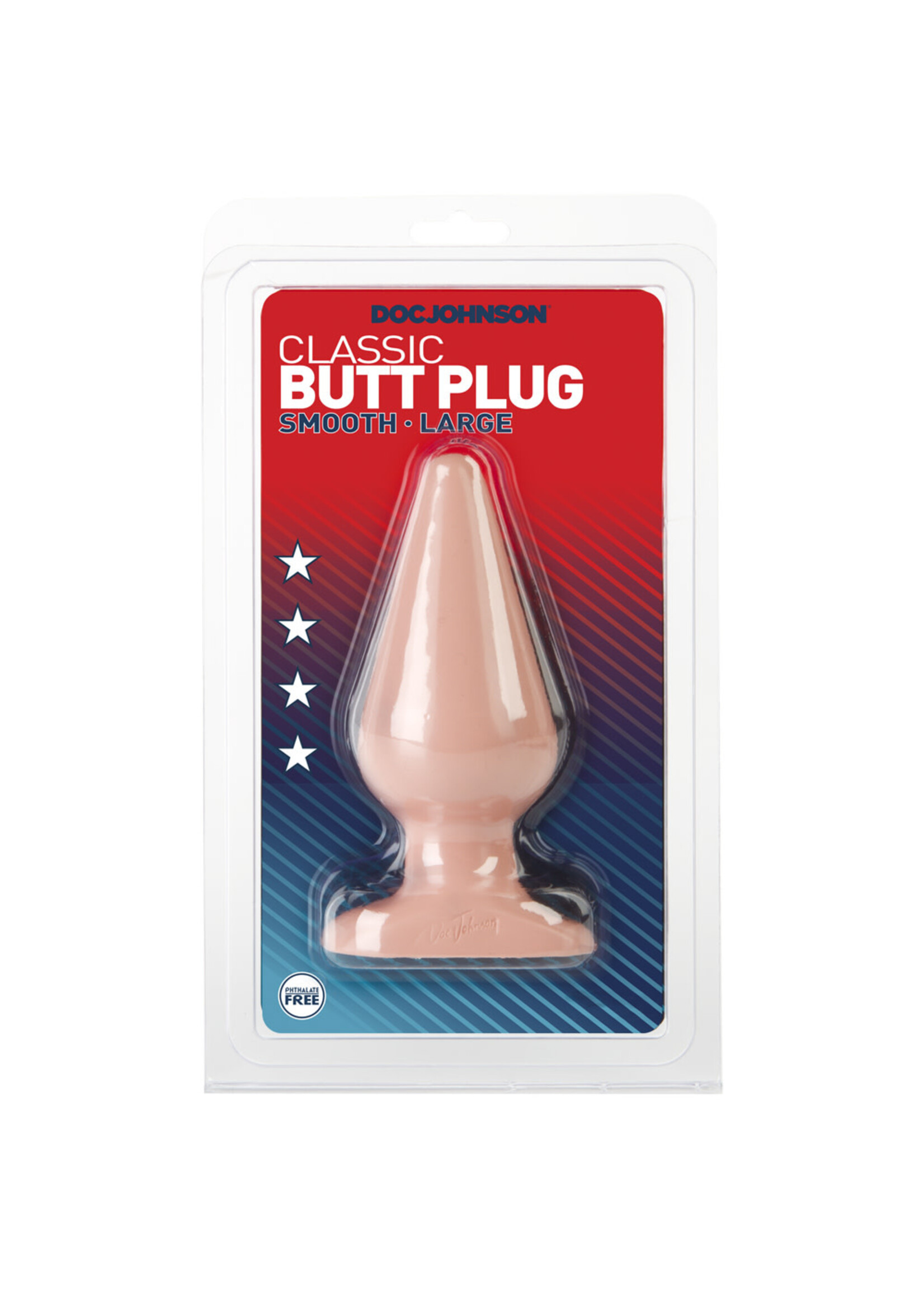 Doc Johnson Classic Butt Plug Smooth - Large - White
