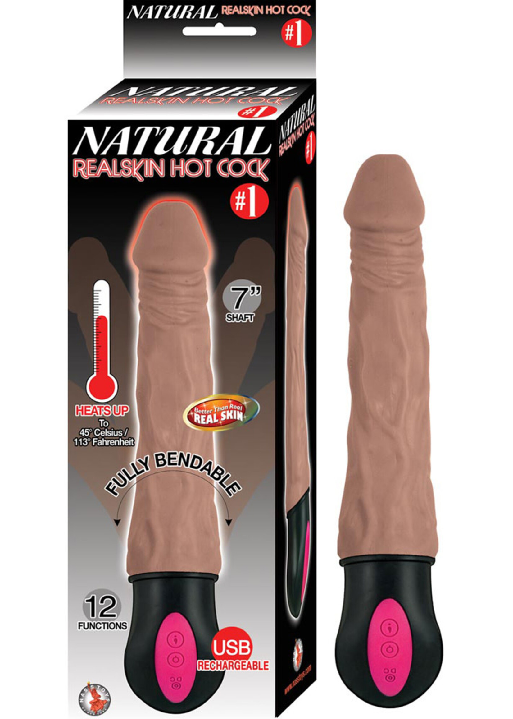 NassToys Natural Realskin Hot Cock #1 - Brown