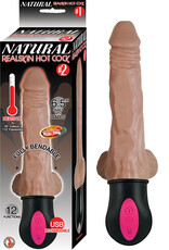 NassToys Natural Realskin Hot Cock #2 - With Balls - Brown