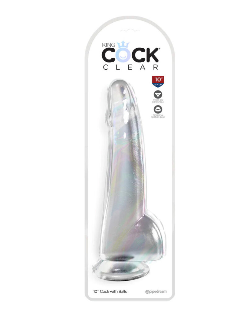 Pipedream King Cock Clear 10" With Balls Clear