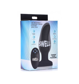 XR Brands Swell Swell Remote Control Inflatable 10X Vibrating Curved Silicone Anal Plug
