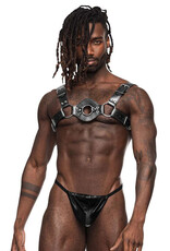 Male Power Libra Leather Harness - Black