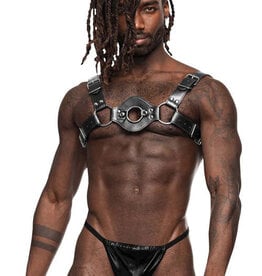 Male Power Libra Leather Harness - Black