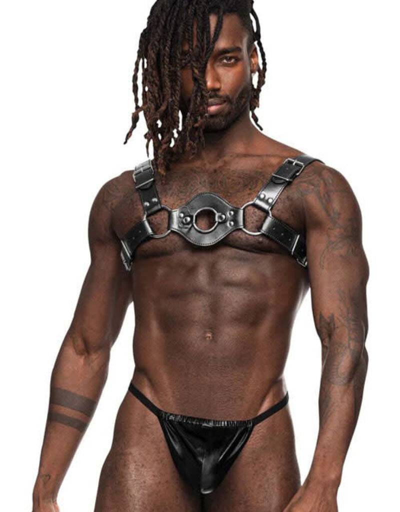 Male Power Libra Leather Harness - Black