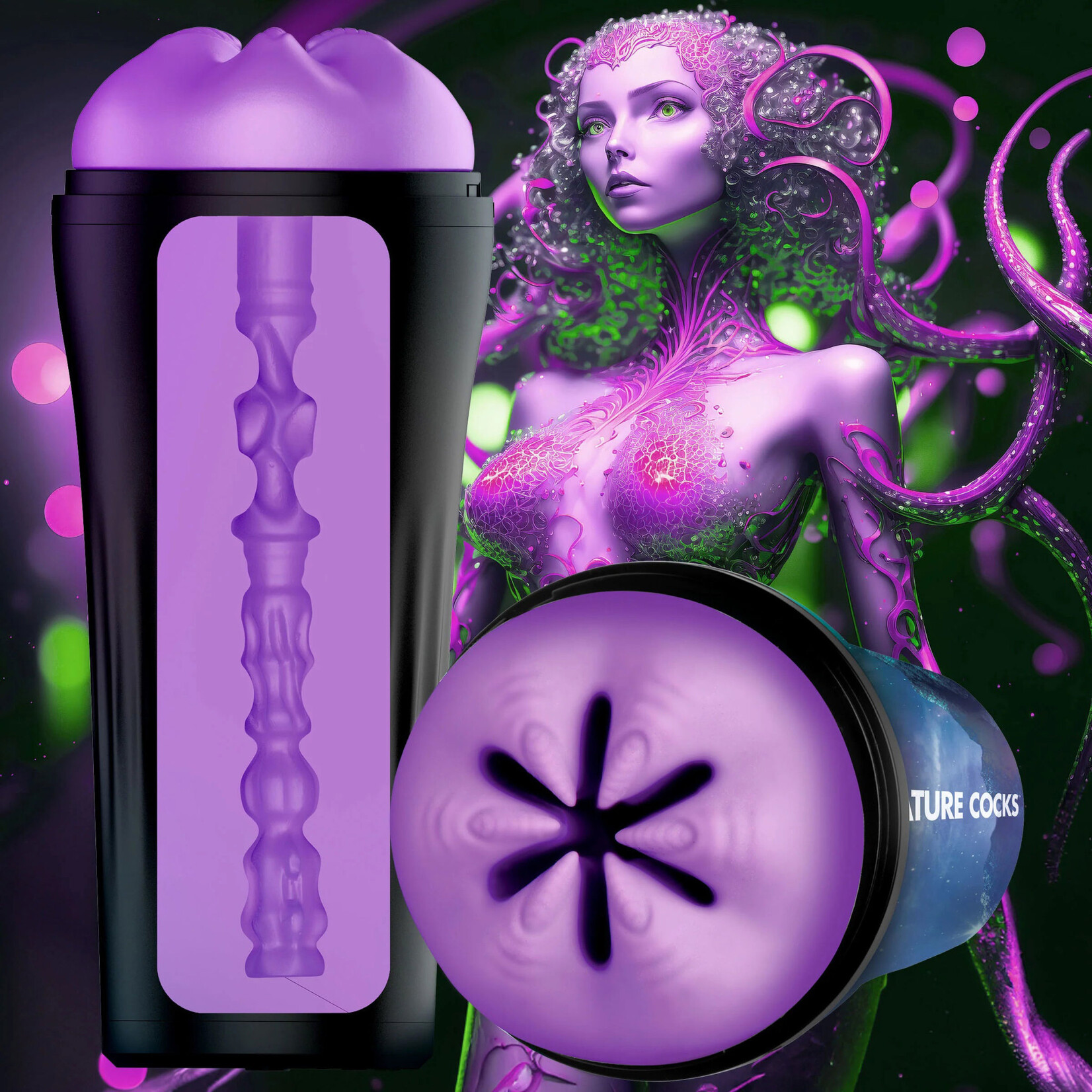 XR Brands Creature Cocks Wormhole Alien Stroker - Purple