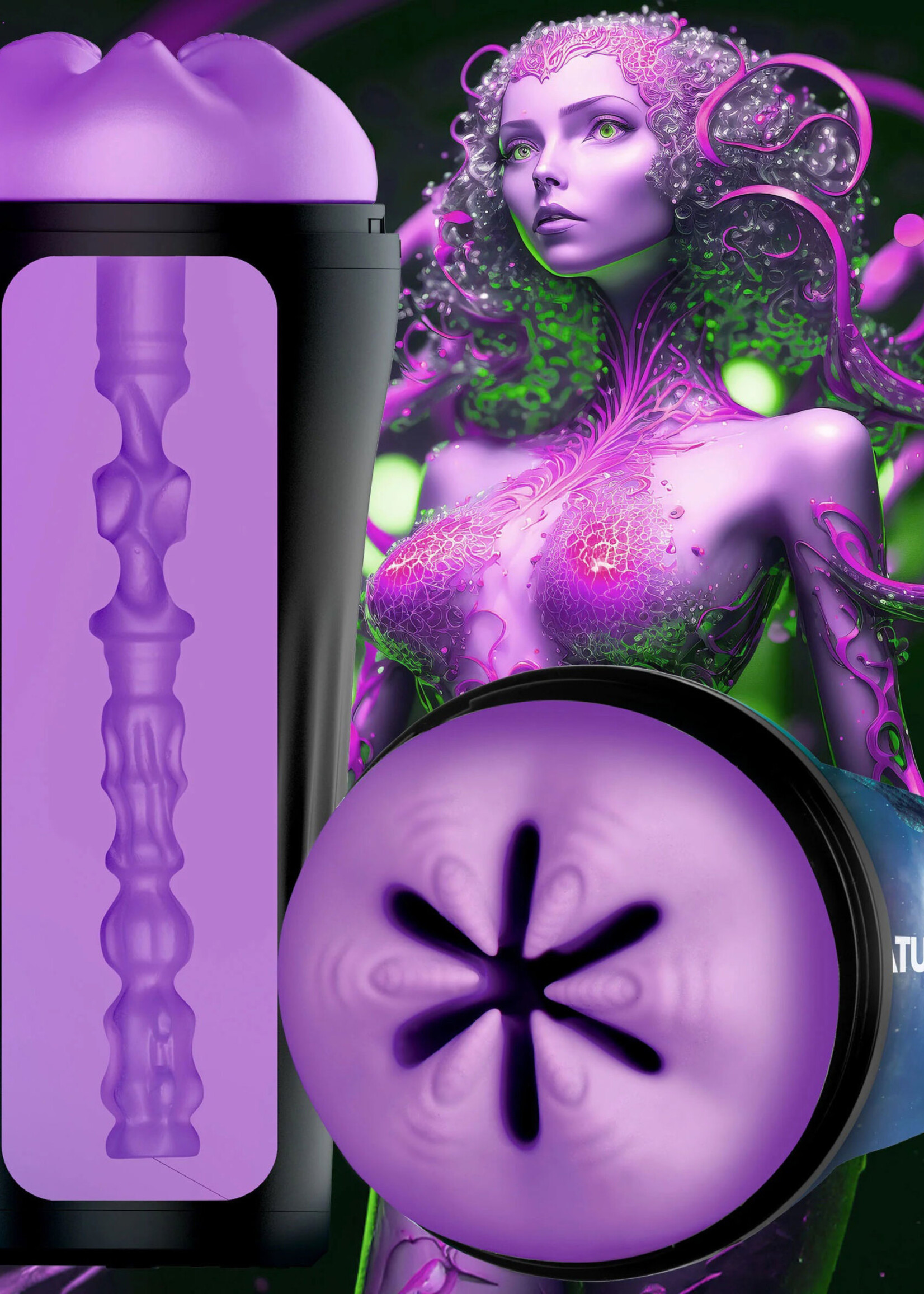 XR Brands Creature Cocks Wormhole Alien Stroker - Purple