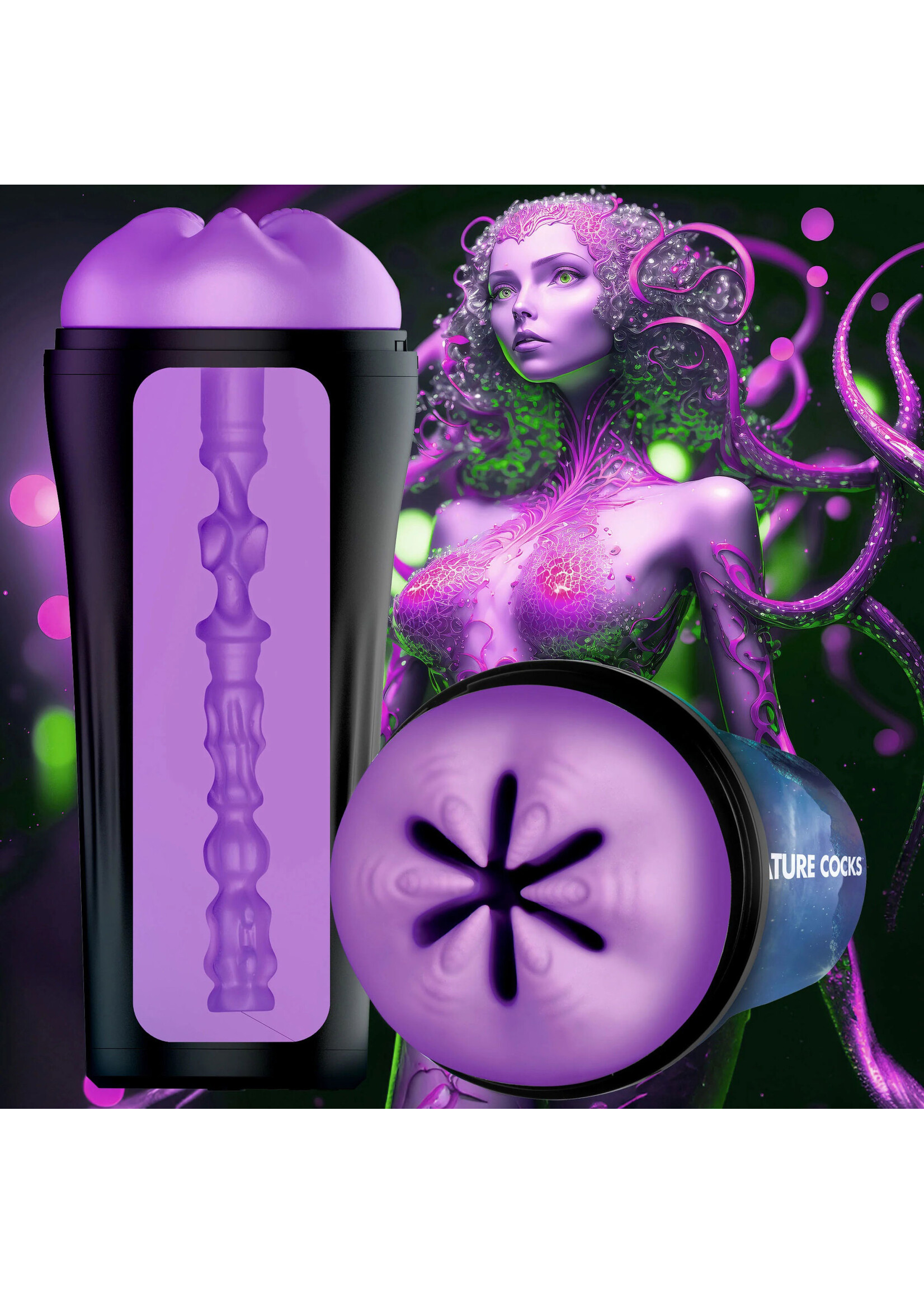 XR Brands Creature Cocks Wormhole Alien Stroker - Purple