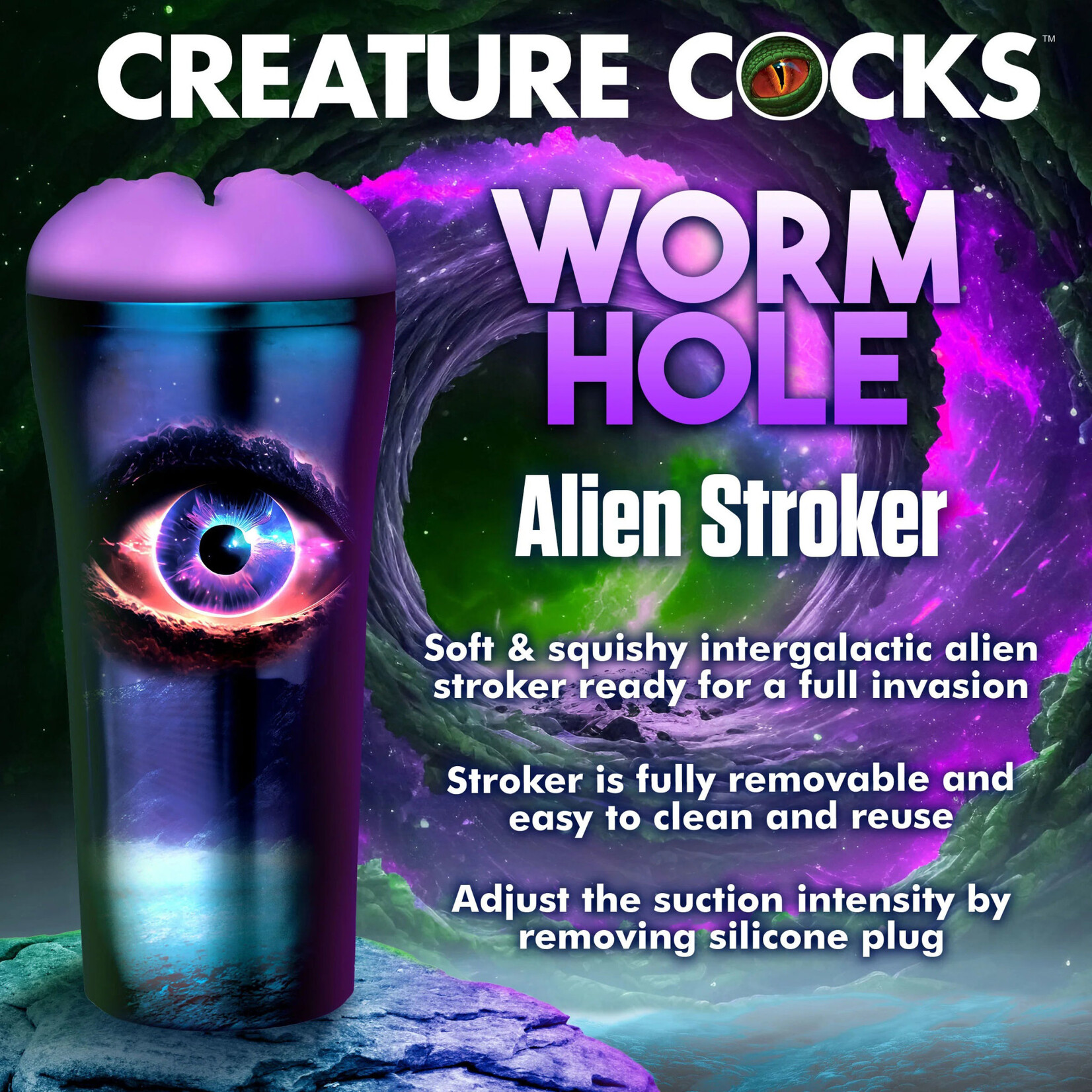 XR Brands Creature Cocks Wormhole Alien Stroker - Purple