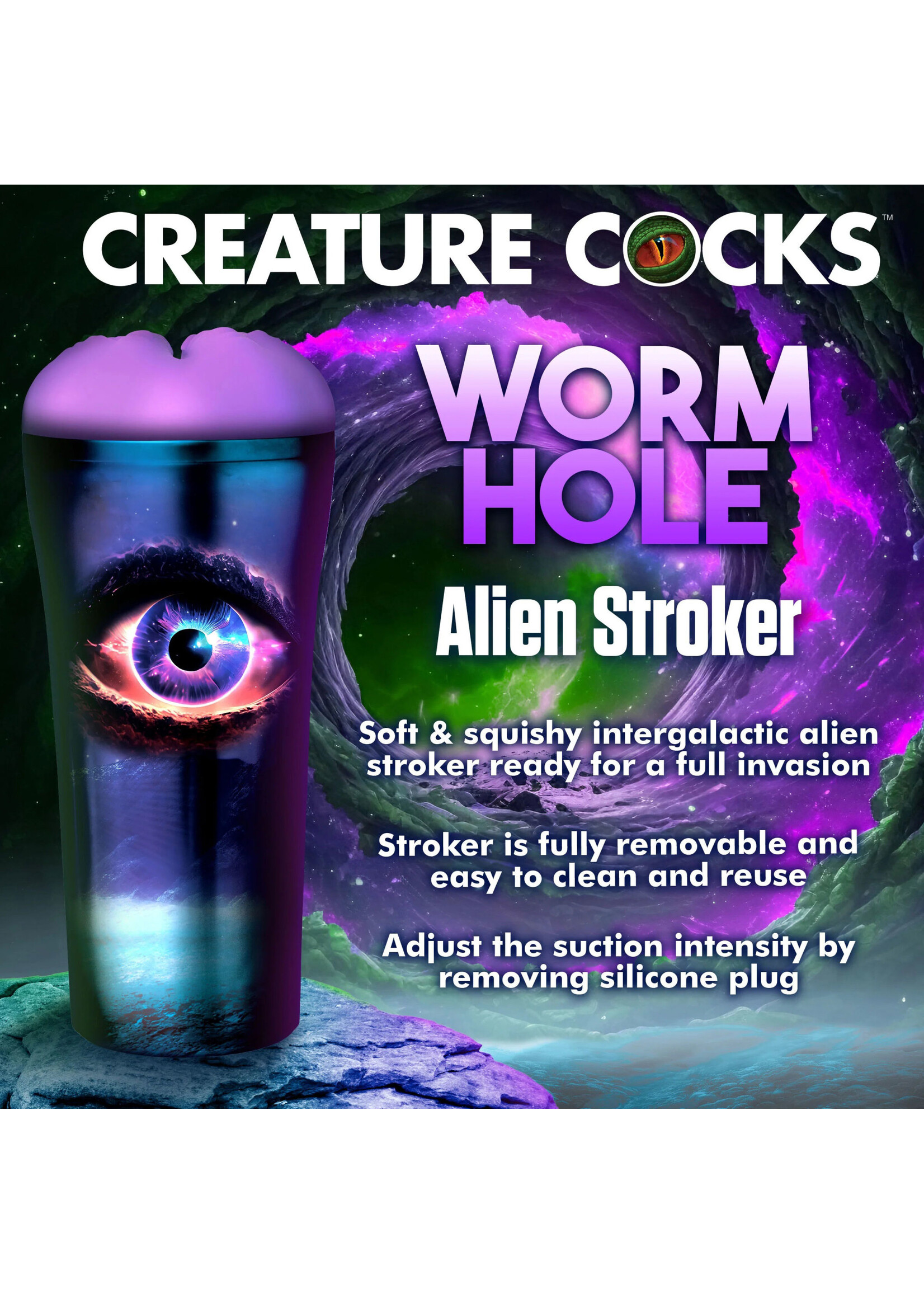 XR Brands Creature Cocks Wormhole Alien Stroker - Purple