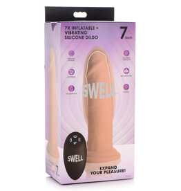 XR Brands Swell Swell 7X Inflatable And Vibrating Remote Control Silicone Dildo 7"