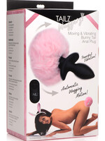 XR Brands Tailz Waggerz Moving and Vibrating Bunny Tail Anal Plug - Pink