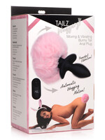 XR Brands Tailz Waggerz Moving and Vibrating Bunny Tail Anal Plug - Pink