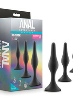 Blush Novelties Anal Adventures Platinum Silicone Beginner Plug Kit Black