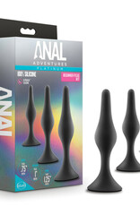 Blush Novelties Anal Adventures Platinum Silicone Beginner Plug Kit Black